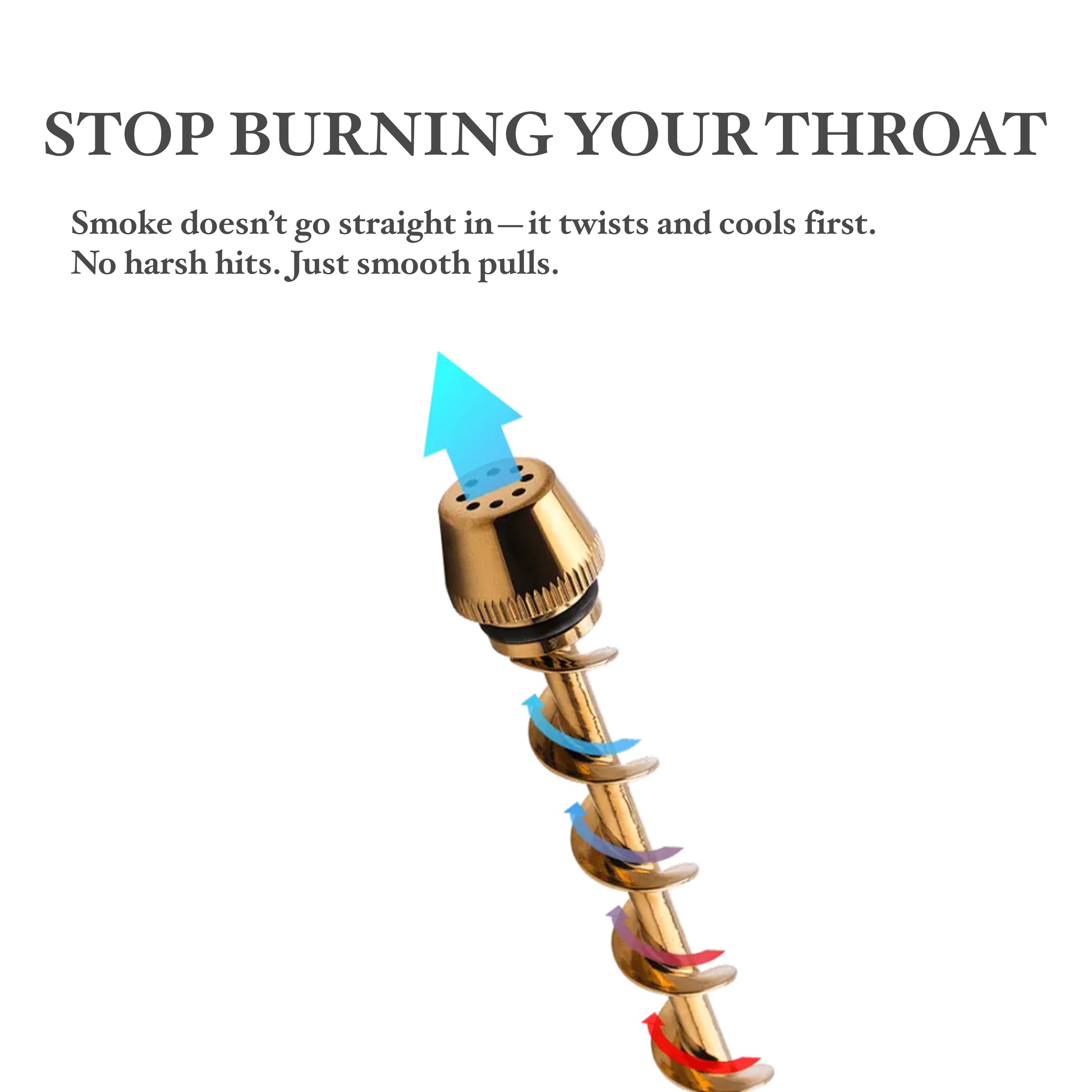 Twisty Glass Blunt spiral airflow and cooling design