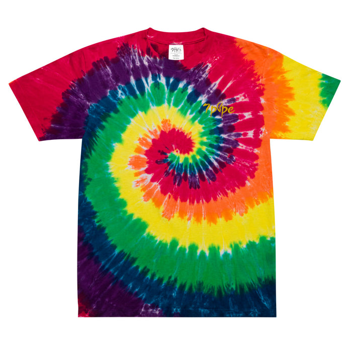 Oversized 7pipe logo embroidery tie-dye t-shirt